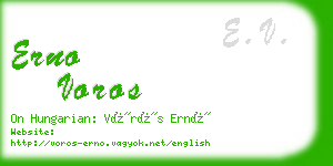 erno voros business card